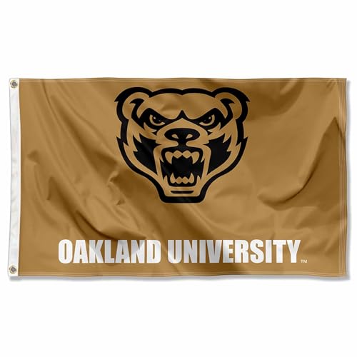 College Flags & Banners Co. Oakland Grizzlies New Gold Large Grommet Banner Flag