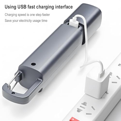 Image of LED Flashlight Rechargeable Hand Torch With Telescopic Zoom And Carabiner