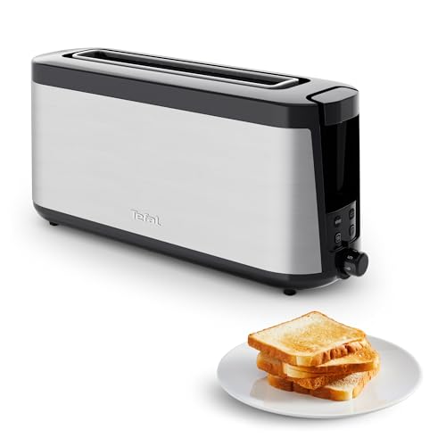 Tefal Element, Grille-pain, Fente longue, Grille-pain inox noir avec support à viennoiseries,...