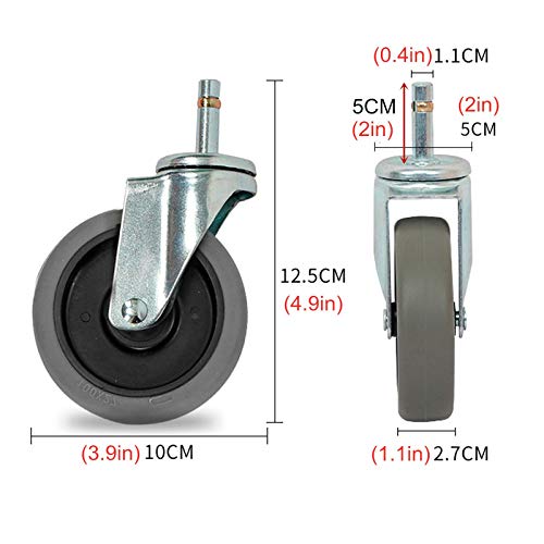 Roues pivotantes silencieuses de 4 pouces pour chariot industriel robuste - 3