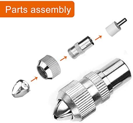 TV Aerial Connectors, XCOZU 10 Pack Metal TV Coaxial Cable Connectors Male to Female, 5 Female & 5 Male TV Aerial Cable Adapter F Connector Adaptor, Coaxial Connector Coax RF Cable Aerial Plug