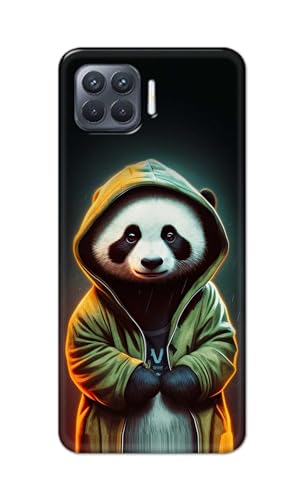Image of Printed Hard Back Cover Case for Oppo F17 Pro | Oppo A93 4G | Oppo Reno4 F | Oppo Reno 4 F Back Cover (Cartoon Panda) -1111