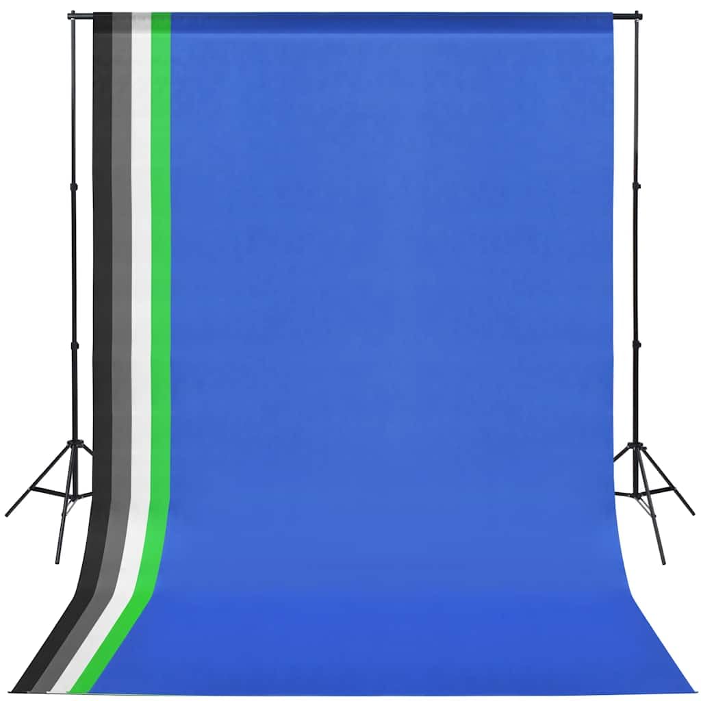 vidaXL Fotostudio Set Hintergrundsystem Studioschirm Studioleuchte Studiolampe Fotolampe Studioset Hintergrund Leuchten Schirm Stative Tragetaschen