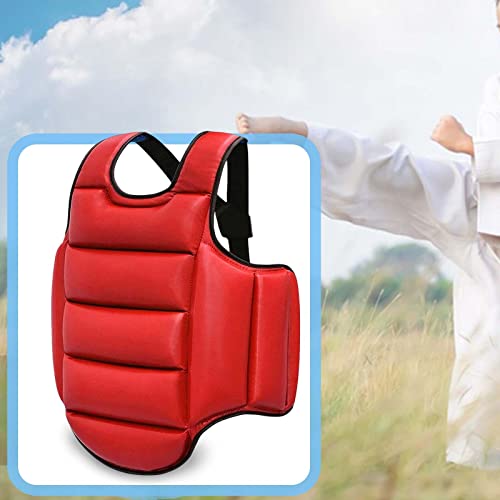 SM SunniMix Corpetto Protettivo, Corpetti Taekwondo con Cinghie Regolabili, Taekwondo Protector Vest Rib Equipment Karate Protezioni da Boxe Adatto per Altezza di Circa 140 Cm-160 Cm, Rosso Blu M