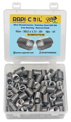 Image of 304 Stainless Steel Metric - Wire Thread Insert Helicoil Kit (M12 x 1.75, 3D)