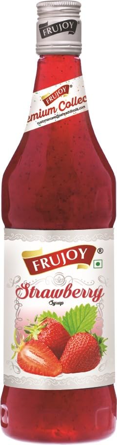 Frujoy Strawberry Syrup 750ml | For Fruit Mocktail | Cocktail | Milk Shake| Falooda | Baking Essentials
