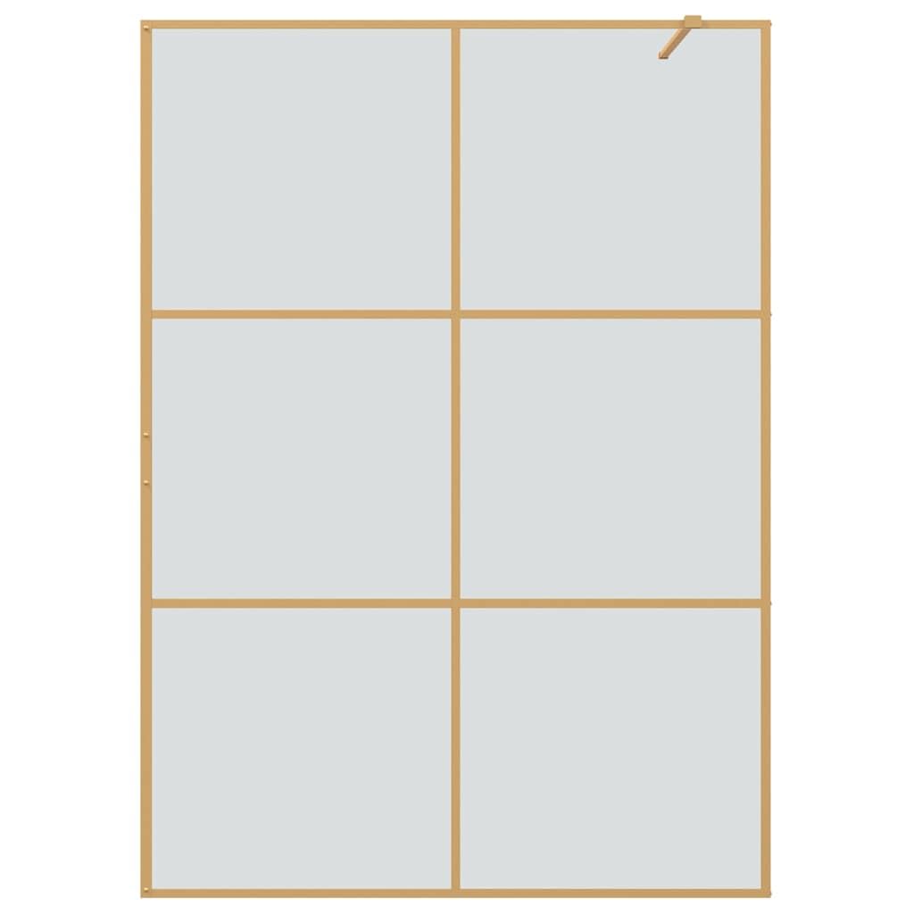 Walk-in ścianka prysznicowa złota, 140 x 195 cm, szkło hartowane, ścianka prysznicowa, ochrona przed pryskaniem, szklana ścianka z regulowanym profilem i stabilizatorem do kabiny prysznicowej