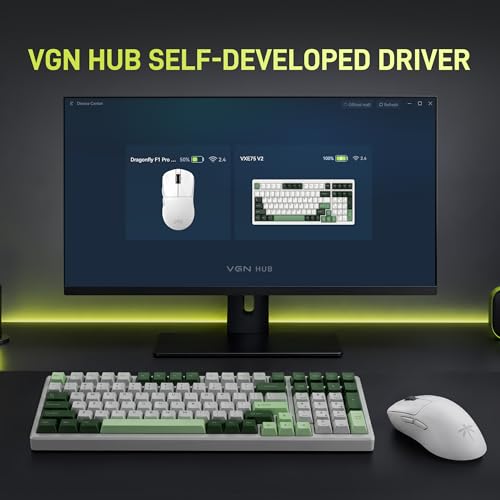Ratón inalámbrico VGN Dragonfly F1 Pro ultraligero de 49 g con 26K DPI para gaming en blanco 6