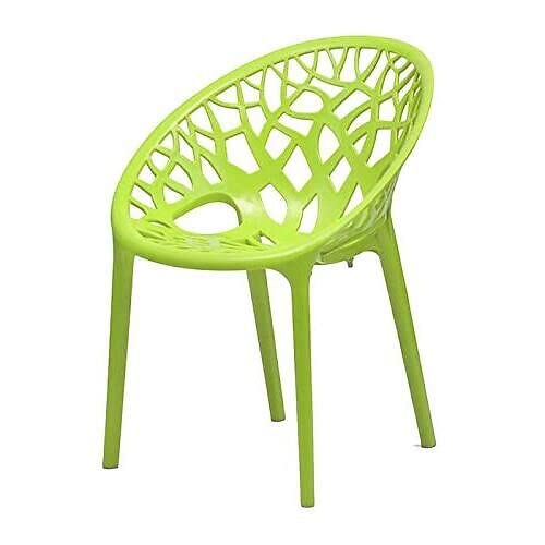 Image of SkyGlamour Neelkamal Crystal Plastic Chair|Chairs for Home, Garden, Balcony & Patio Durable Indoor &Outdoor (Color: Lime Green; Pack of 1