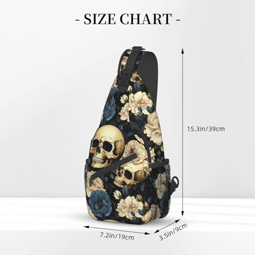 Skull Sling Backpack Chest Bag Crossbody Shoulder Bag Gym Cycling Travel Hiking Daypack For Men Women3