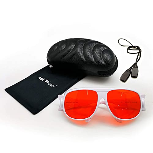 MCWlaser Professional Laser Safety Glasses OD6+ 190-540nm Protective Goggles CE for UV Lamp Violet/Blue/Green Laser 248nm 355nm 375nm 405nm 450nm 457nm 473nm 532nm Absorption Type EP-3 Style 1