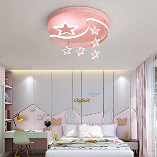 Plafonnier LED rose 52cm dimmable avec télécommande en fer et acrylique design créatif