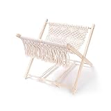 Matériau : bois + corde en coton, beau et durable, dimensions : 36,5 x 36,5 x 33 cm.