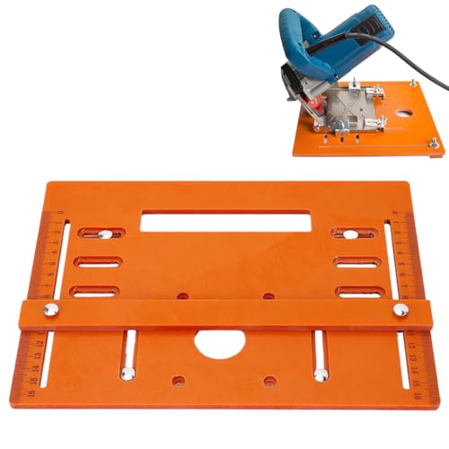 Image of Serplex 28x20cm Circular Saw Guide Rail Bottom Plate, Adjustable Bakelite Base with Etched Scale, Universal 4-Inch Saw Fit, Durable 6mm Plastic, Easy Installation for Precision Woodworking