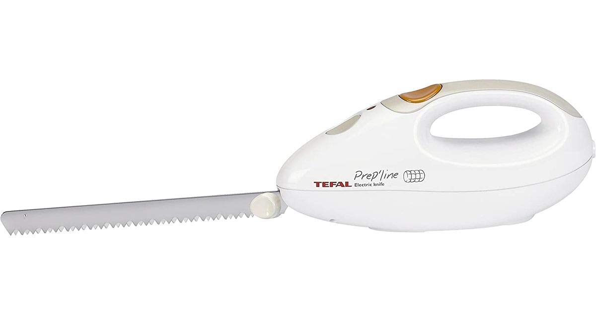 Tefal 8523.31 Coltello elettrico, colore: Bianco/Greige, acciaio