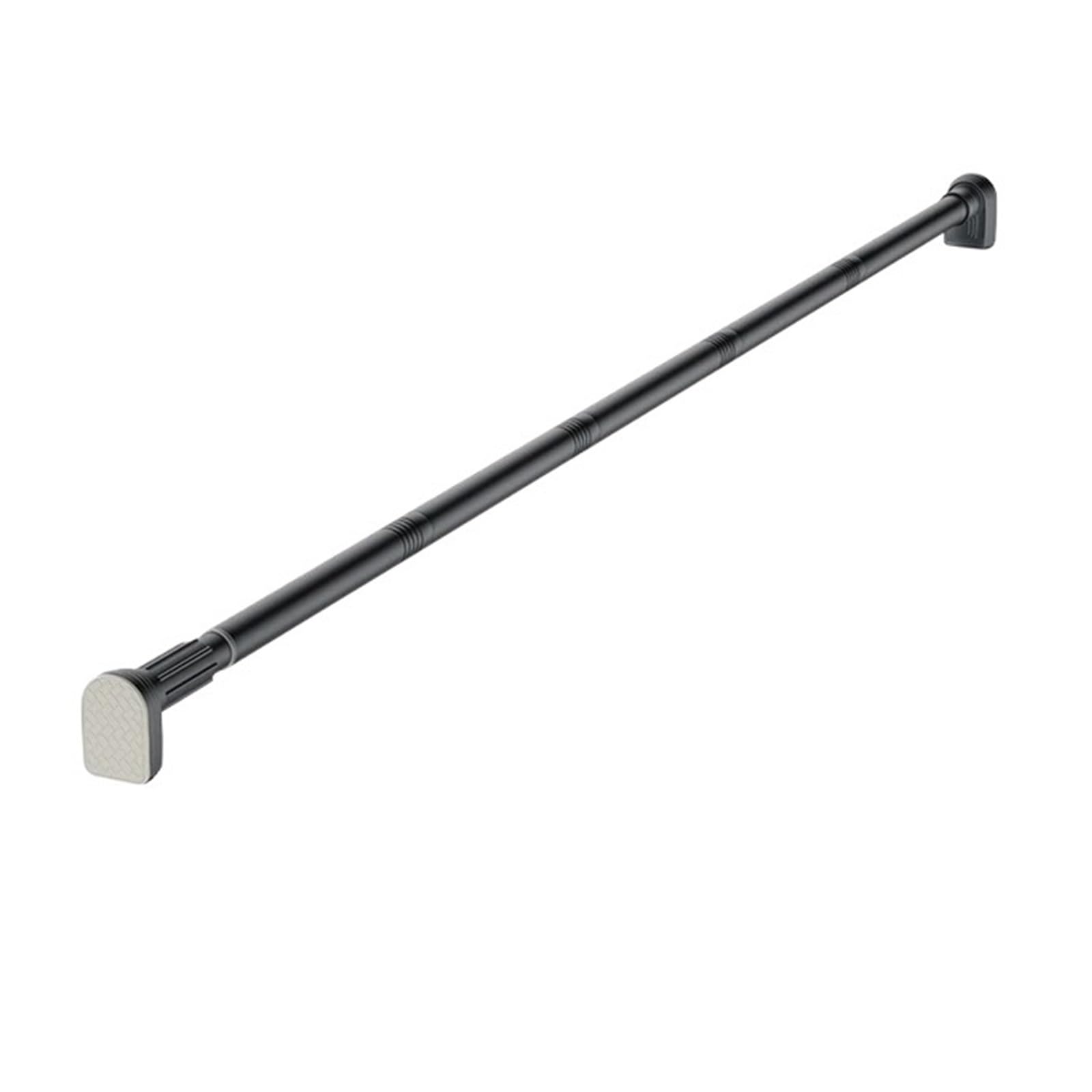 Adjustable Stainless Steel Shower Curtain Rod Clothes Drying Rack No-Drill Telescopic Pole for Wardrobe and Cloakroom(Black185-200CM)