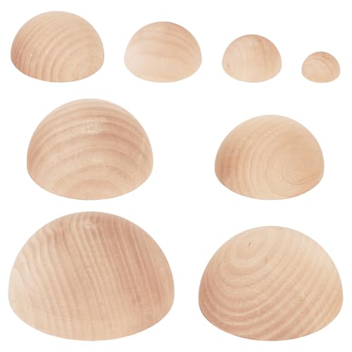 ZENFUN 8 Pcs 8 Sizes Half Round Pottery Tools Set, Wooden Ceramic Top Tool Clay Tools for Making