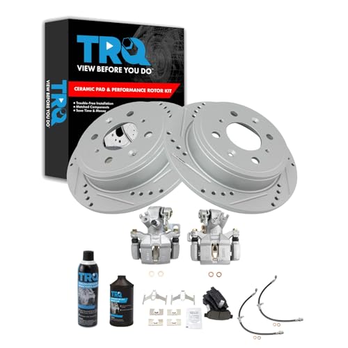 Image of TRQ Brake Pad & Rotor Kit Performance Ceramic Compatible with 1992-1994 Honda Civic