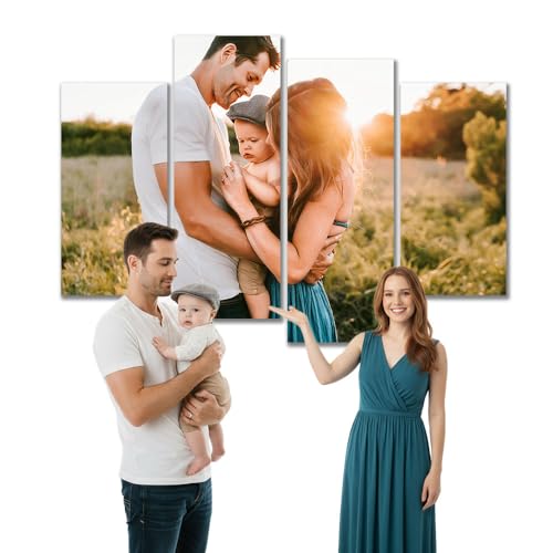 AnartYanart Personalized Photo 10K HD Print Large Framed 4 Panels