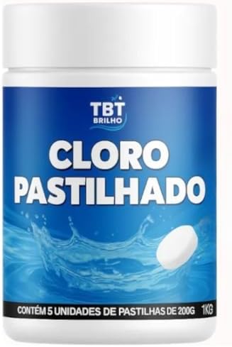 Pastilha De Cloro Kit 5 Unidades de 200g cada Limpeza Piscina Mar...