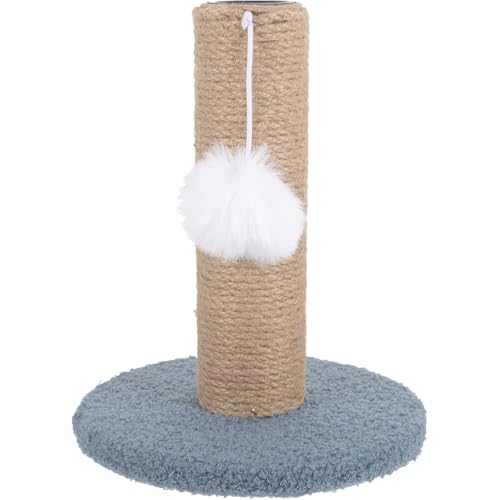 Poste rascador para gatos con cuerda resistente celeste
