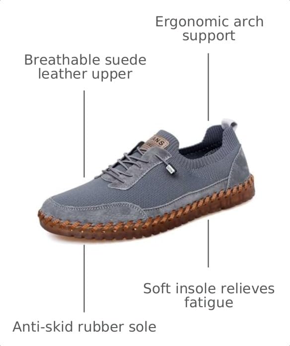 Image of Men's Genuine Leather Loafer Shoes Slip On Soft Walking Driving Shoes
