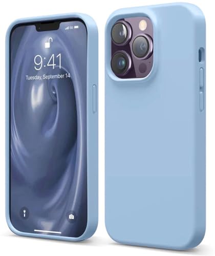 Image of Premium Liquid Silicone Case for iPhone 16 Pro - Slim Full Body Protective Back Cover with Soft Microfiber Lining, Anti-Slip Grip Scratch Resistant Phone Case (Blue)