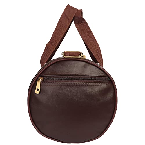 Image of Men's and Women's Polyester Durable Sports Gym Travel Duffel Bag with Shoulder Strap (Dark Brown)