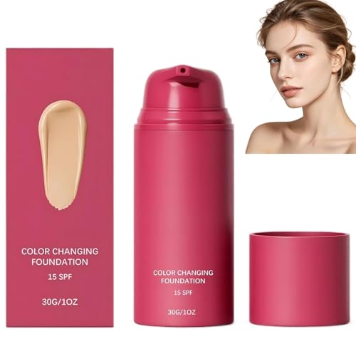 Korean Color Changing Foundation, 2026 New Skin Tone Adapting Liquid Foundation for Women, Liquid...