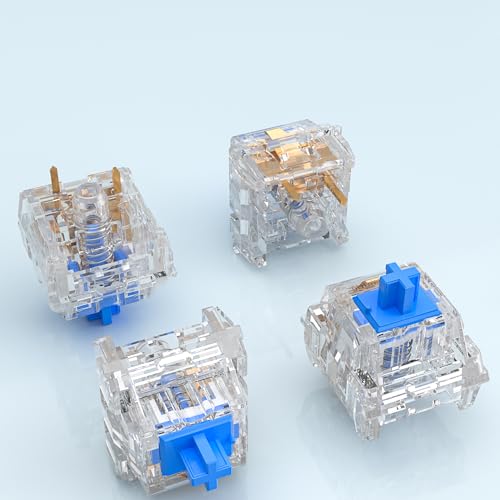 Image of Zhouwang 10Pcs Crystal Blue Switch,Crisp Clicky,Suitable clicker for 3D Prints and Mechanical Gaming Keyboards.