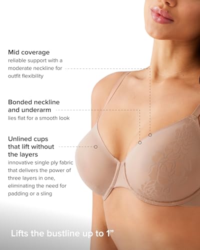 Image of Wacoal Women's Confidence Boost Unlined Mid Coverage Underwire Bra, 855380