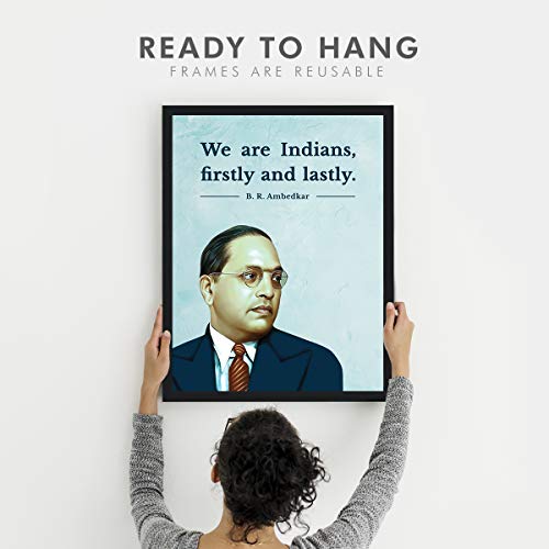 Image of Chaka Chaundh - B. R. Ambedkar Motivational Leader Quotes Composite Wood Wall Framed Posters Frames for OFFICE, STUDENT and STUDY ROOM - Photos with Quotess -B. R. Ambedkar Inspiration Quotess Posters with frame - (13.6 X 10.6 Inches)