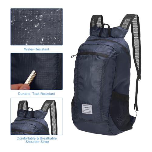 Mochila deportiva plegable 15-20L azul marino miniatura 4