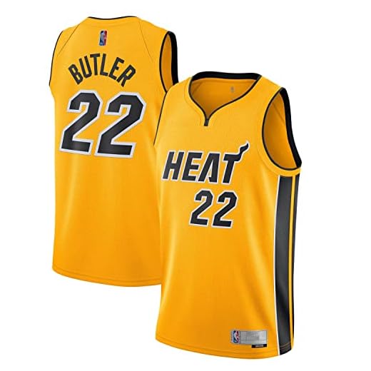 Outerstuff Jimmy Buttler Miami Heat NBA Boys Youth 8-20 Yellow Earned Edition Swingman Jersey (Youth Small 8)
