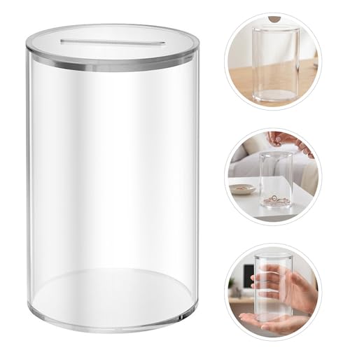 Hucha transparente de gran resistencia con tapa superior extraíble para monedas 8