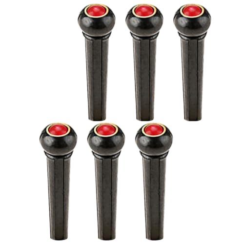 Cabilock 6 piezas Pines de Puente para Guitarra de Plástico Duradero con Piedra Ojo de Gato Roja...