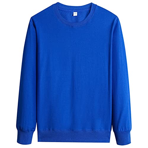 Kaxiya2021 Men's Cotton Crewneck Sweatshirt Long-Sleeve Lightweight French Terry Pullover Solid Color Adult Slim Fall T-Shirt