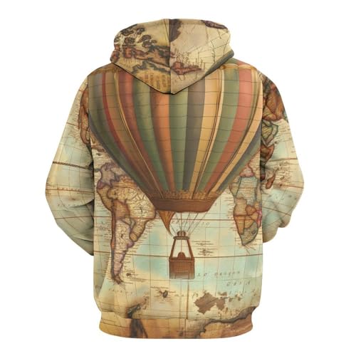 Sweat à capuche montgolfière manches longues hoodie sweatshirt pullover S