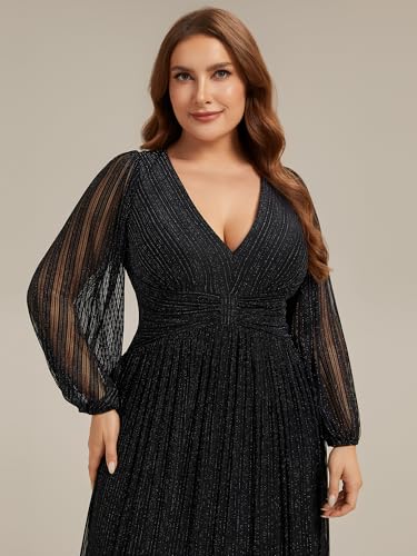 Robe de bal plissée manches longues masquant les imperfections en 58