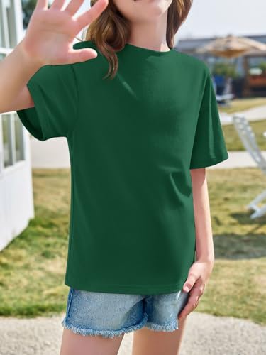 Image of Haloumoning Girls Short Sleeve T-Shirts | Kids, Summer,Girls shirts,Oversized t shirts,Girls T-Shirts,Oversized Tops, Casual Crewneck, Basic Tees 5-14Y