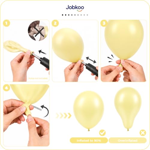 Image of Jobkoo Pastel Yellow Balloons, 12 Inch Light Butter Yellow Latex Balloon