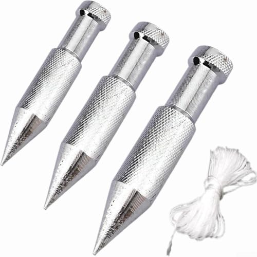 Heavy Duty Plumb Bob Set with 3 Different Weights Made from High Carbon Steel for Reliable Vertical Alignment and Leveling in Building Work