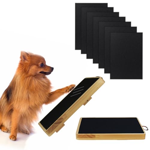 xin partner Dog Nail Scraper, Dog Nail Grinder, Dog Nail File, pet Nail Trimmer Tool More Convenient, Solid Wood Folding, with 7 Piece of Sandpaper Instead,Without Treat Box(Black)