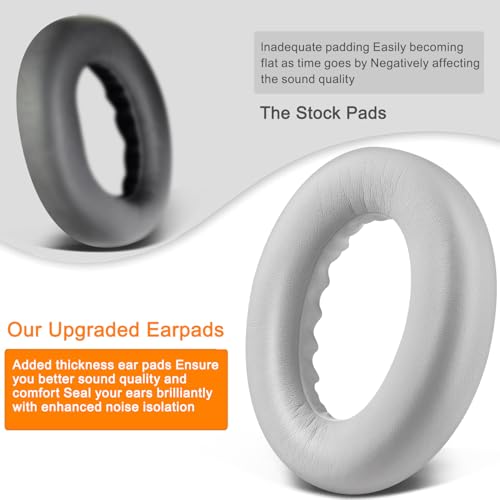 Image of SOULWIT Replacement Earpads for Bose QC Ultra /New QuietComfort Ultra(2nd Gen) Wireless Headphones, Ear Pads Cushions with Softer Protein Leather, High-Density Noise Isolation Foam - White Smoke