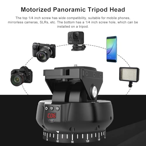 Zmotoryzowana Panoramiczna Głowica Statywu 2,4G Zmotoryzowana Głowica Pochylania Kamery Zdalnie Sterowana Głowica Panoramiczna z Napędem Obrotowym Do Aparatu w Telefonie Komórkowym