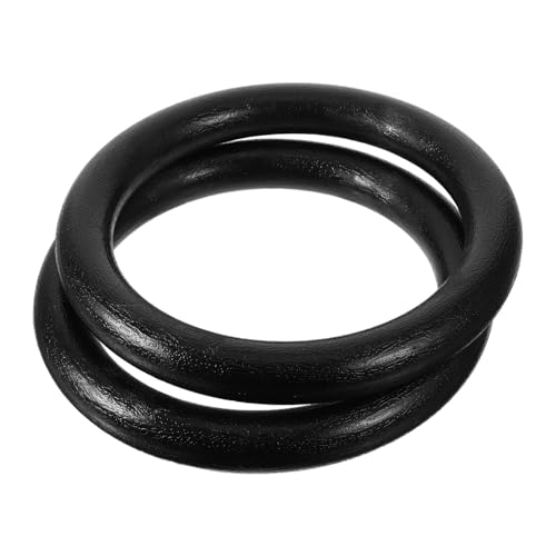 INOOMP 1 Pair Abs Gymnastic Rings Fitness Workout Rings for Training Black for Pull Ups Dips Ups and Home Exercise