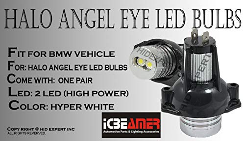 ICBEAMER LED Angel Eyes Halo Ring Blanco para BMW E90 E91 2006-2008 Pack 2 miniatura 2