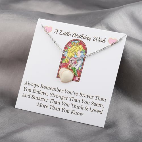 WUSUANED Peach Inspired Princess Birthday Gift Necklace - Peach Party Wish Necklace4