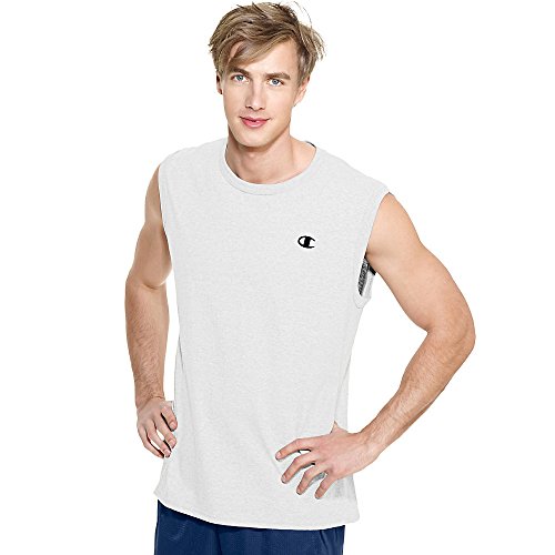 Champion Men's Jersey Muscle T-Shirt,White,X-Large