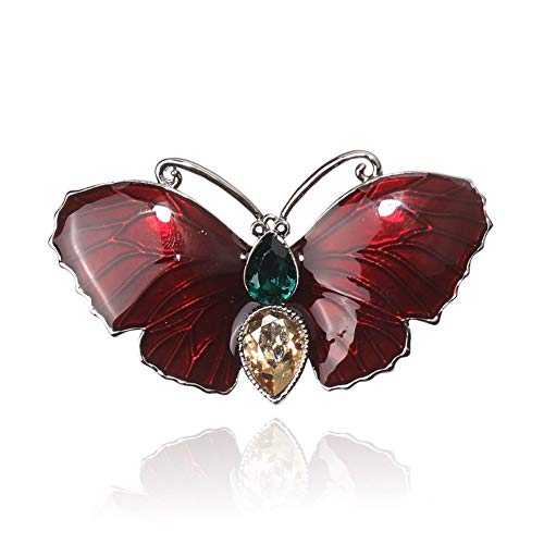 Adatto a Molte Occasioni Signore dei monili dell'Annata Stilted di Cristallo Brooch della Farfalla dello Smalto Glaze Pin Uomini (Colore : B)